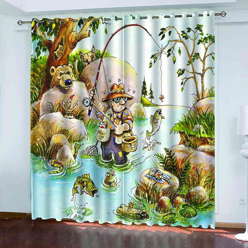 Amazon｜ZJZWLW 遮光カーテン 幅230 x 丈220cm 釣り 家の装飾